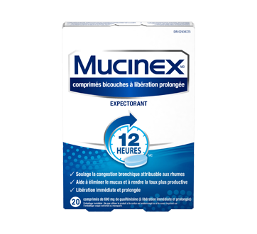 Image 2 du produit Mucinex - Congestion bronchique comprimés de guaifénésine, 20 unités