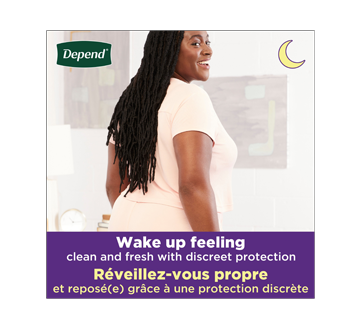 Image 5 du produit Depend - Fresh Protection sous-vêtements d'incontinence de nuit pour femmes, rosée - grands, 14 unités