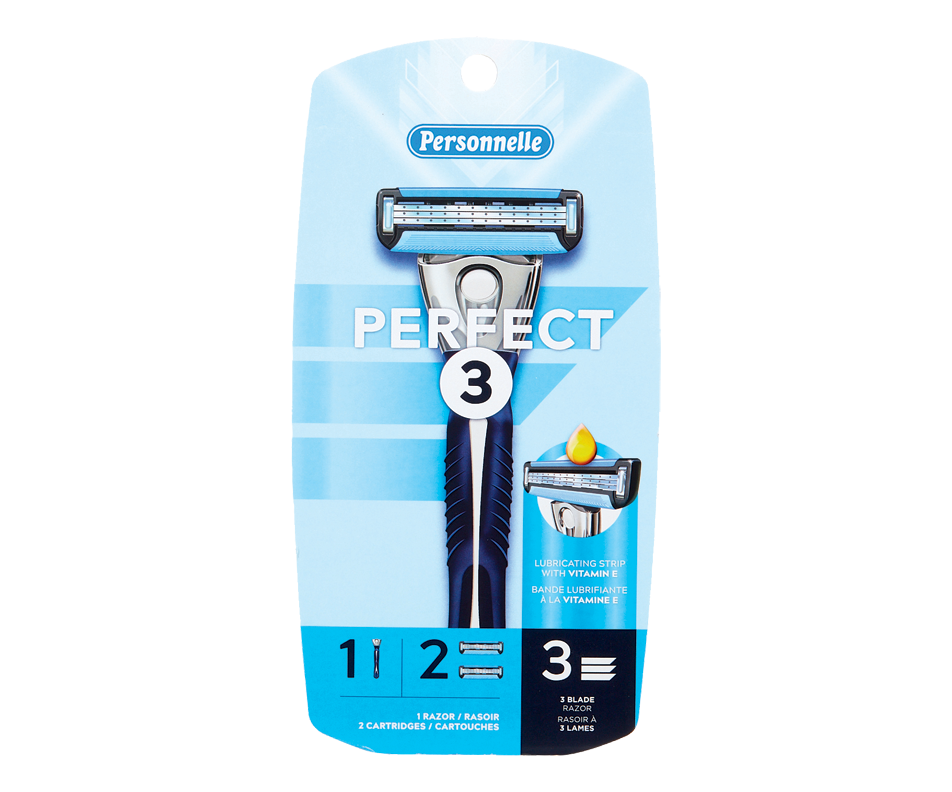 Perfect 3 rasoir, 2 cartouches, 1 unité Personnelle Rasoir manuel