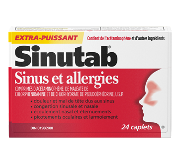 Image 1 du produit Sinutab - Extra-puissant, sinus et allergies, 24 unités