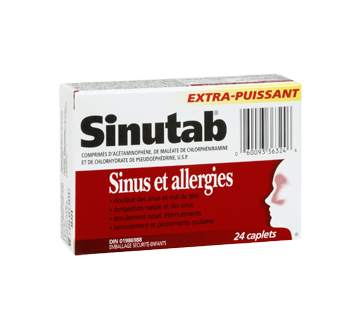 Image 2 du produit Sinutab - Extra-puissant, sinus et allergies, 24 unités