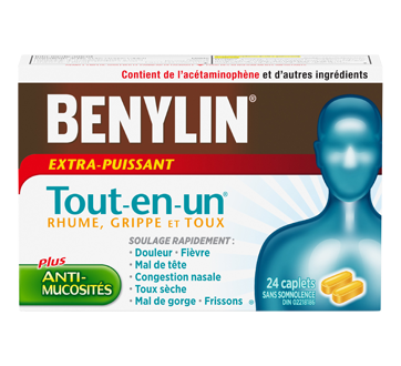 Image du produit Benylin - Benylin Tout-en-Un Rhume et Grippe extra-puissant, 24 unités
