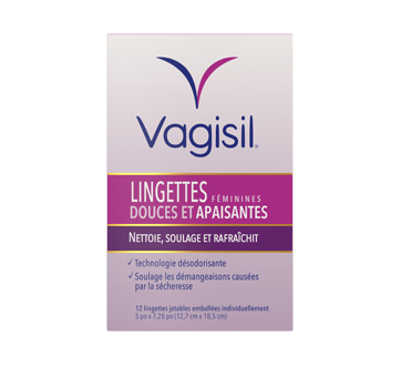 Image du produit Vagisil - Lingettes féminines, 12 unités