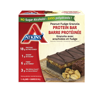 Image du produit Atkins - Barre protéinée, 5 x 48 g, granola avec arachides et fudge