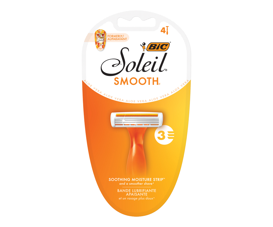 Soleil Smooth rasoirs, 4 unités Bic Rasoir manuel Jean Coutu