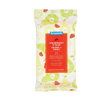 Lingettes démaquillantes, 25 unités, fraise et poire