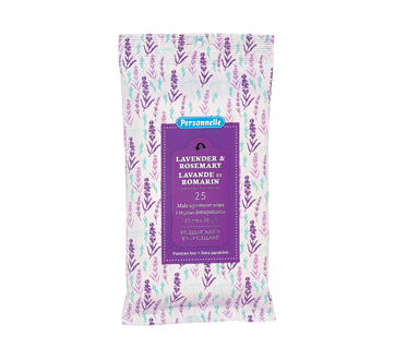 Lingettes démaquillantes, 25 unités, lavande et romarin