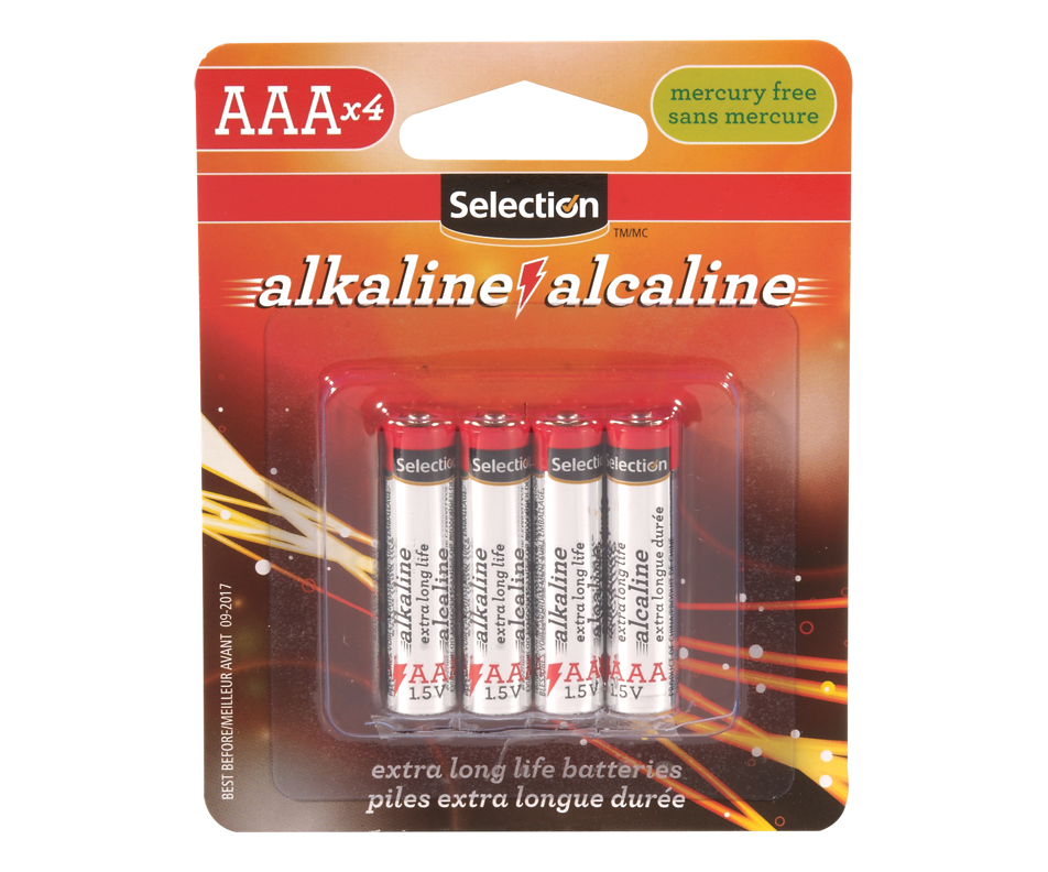 Pile alcaline AAA, 4 unités – Selection : Pile et batterie standard 