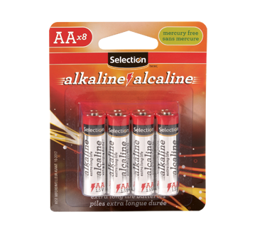 Pile alcaline AA, 8 unités