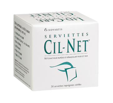 Image 2 du produit Cil-Net - Serviettes nettoyantes pour paupières et démaquillant pour les yeux, 30 unités
