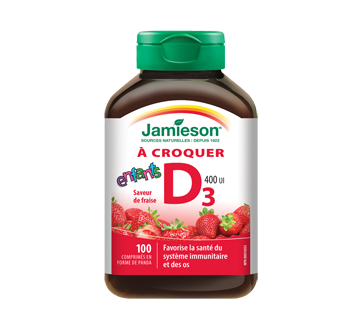 Vitamine D 400 Ui Pour Enfant Fraise 100 Unites Jamieson Aliment Nutriment Et Supplement Jean Coutu