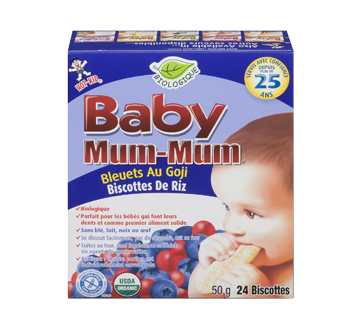 Image 2 du produit Want-Want - Hot-Kid Baby Mum-Mum biscuits de dentition au riz, 50 g, bleuets et goji biologiques