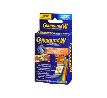 Image 1 du produit Compound W - Compound W puissance maximum coussinets pour enfants pour usage en une étape, 16 unités