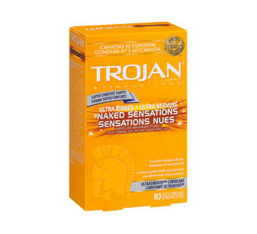 Image du produit Trojan - Sensations Nues Ultra nervuré condoms lubrifiés, 10 unités