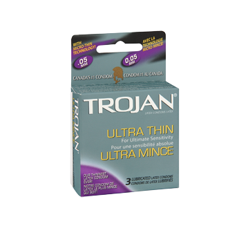 Image 2 du produit Trojan - Ultra Mince condoms lubrifiés, 3 unités