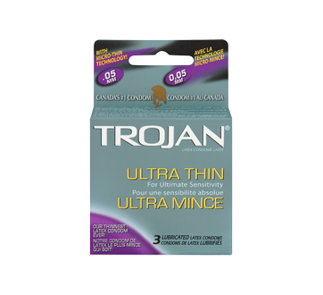 Image 3 du produit Trojan - Ultra Mince condoms lubrifiés, 3 unités