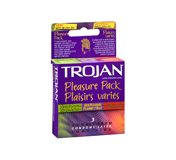 Image 2 du produit Trojan - Plaisirs variés condoms lubrifiés, 3 unités