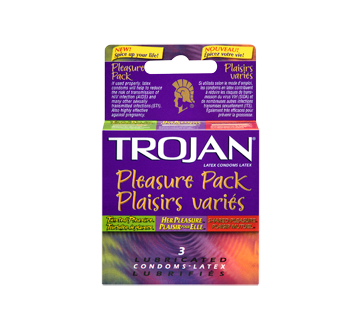 Image 3 du produit Trojan - Plaisirs variés condoms lubrifiés, 3 unités