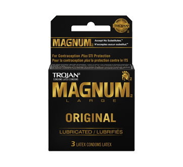 Image 1 du produit Trojan - Magnum condoms lubrifiés, 3 unités