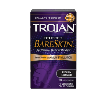 Image 1 du produit Trojan - Bareskin Bosselé condoms lubrifiés, 10 unités