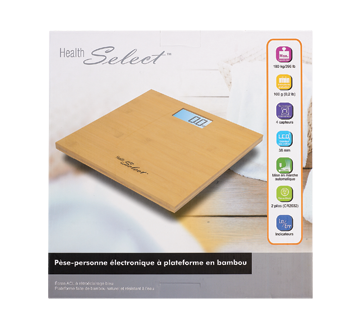 Image 2 du produit Health Select - Pèse-personne électronique à plateforme à bambou, 5,5 L
