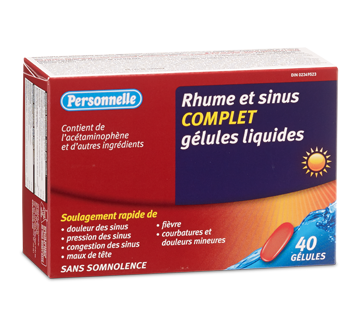 Image 2 du produit Personnelle - Rhume et Sinus Complet capsules liquides, 40 unités