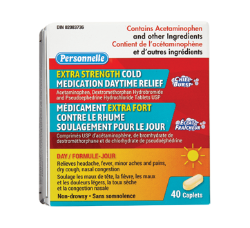 Image du produit Personnelle - Médicamen extra-fort contre le rhume pour le jour, 40 unités, éclat de fraîcheur