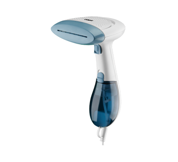 Ensemble de fer à repasser à vapeur et défroisseur manuel Conair de 1 550  W, blanc/bleu