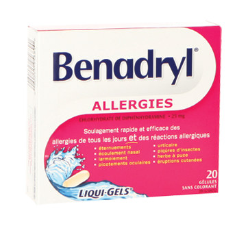 Benadryl Allergies Liqui-Gels, 20 Unités – Benadryl : Antihistaminique  Comprimé Et Capsule | Jean Coutu
