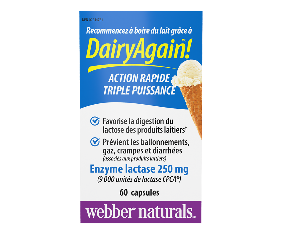 Lactase enzyme extra fort, 60 unités ber Intolérance au lactose