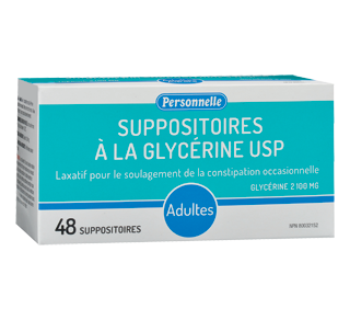 Suppositoires à la glycérine, 48 unités – Personnelle Suppositoires à la glycérine, 48 unités – Personnelle