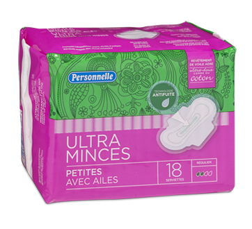 Serviettes ultra-minces petites avec ailes, 18 unités, régulier
