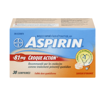 Aspirin Croque Action Faible Dose Quotidienne Comprimes 81 Mg 30 Unites Orange Aspirin Acide Acetylsalicylique s Aspirine Jean Coutu