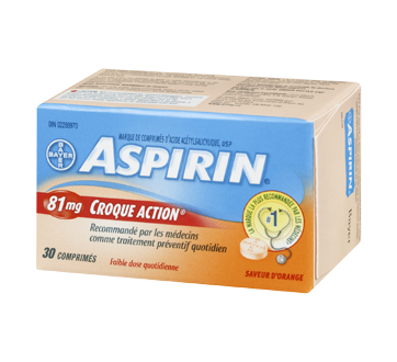 Image 3 du produit Aspirin - Aspirin Croque Action faible dose quotidienne comprimés 81 mg, 30 unités, orange