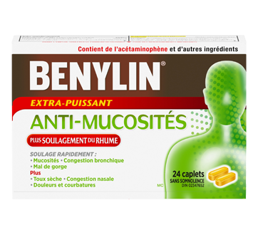 Image 1 du produit Benylin - Benylin Anti-Mucosités Plus Soulagement du Rhume extra-puissant, 24 unités