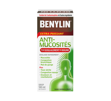 Image 1 du produit Benylin - Benylin Anti-Mucosités Plus Soulagement du Rhume sirop extra-puissant, 180 ml