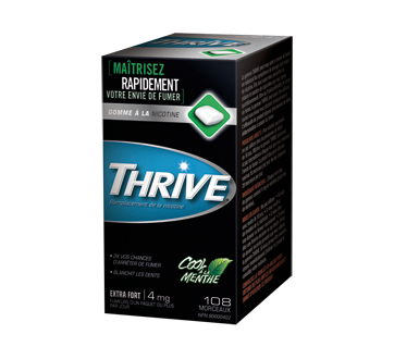 Image du produit Thrive - Gommes à la nicotine extra fort 4 mg, 108 unités, cool à la menthe