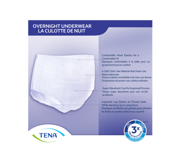 Image 5 du produit Tena - Overnight culottes pour incontinence absorption de nuit, 11 unités, grand