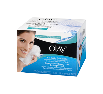 Image 1 du produit Olay - Lingettes quotidiennes pour le visage 4-en-1, 33 unités, peau sensible