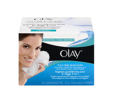 Image 3 du produit Olay - Lingettes quotidiennes pour le visage 4-en-1, 33 unités, peau sensible