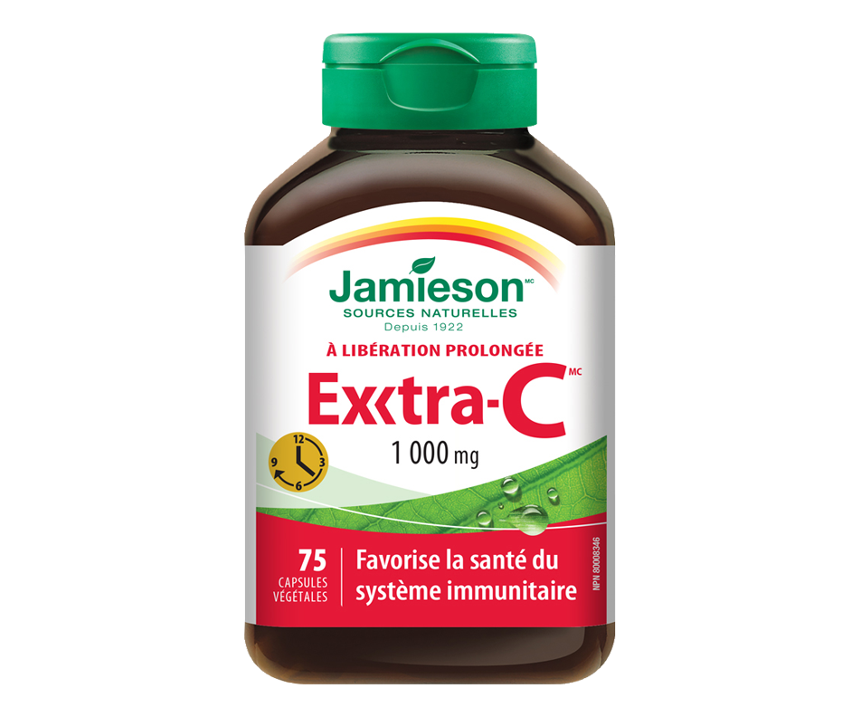 ExxtraC vitamine C 1000 mg libération prolongée, 75 unités Jamieson