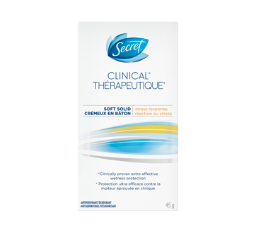 Thérapeutique antisudorifique et désodorisant crémeux en bâton, 45 g, réaction au stress