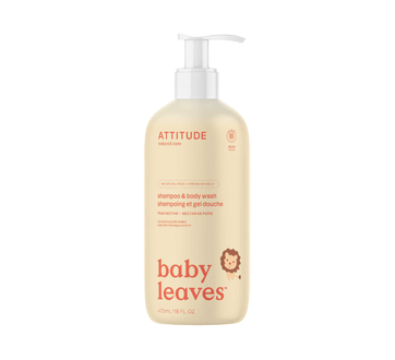 Image 1 du produit Attitude - Baby Leaves 2 en 1 shampoing et gel nettoyant, 473 ml, nectar de poire