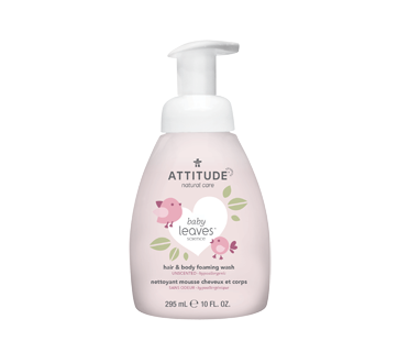 Image 1 du produit Attitude - Baby Leaves 2 en 1 nettoyant mousse pour cheveux et corps, 295 ml, sans fragrance