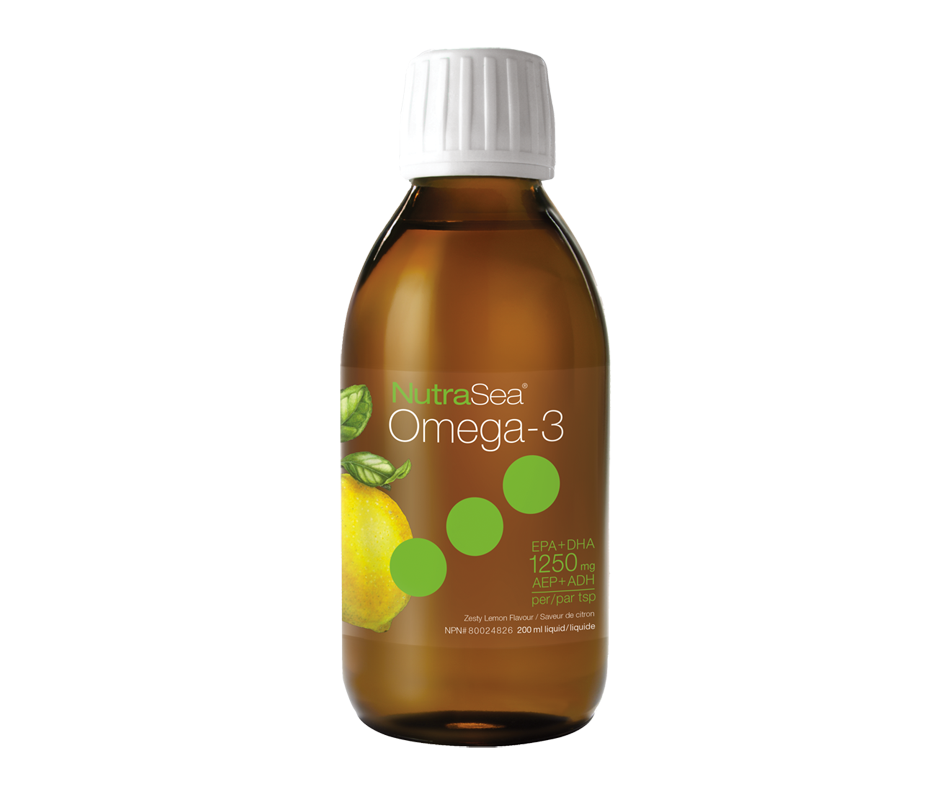 Oméga3 liquide, 200 ml, Citron NutraSea Oméga et huile de poisson