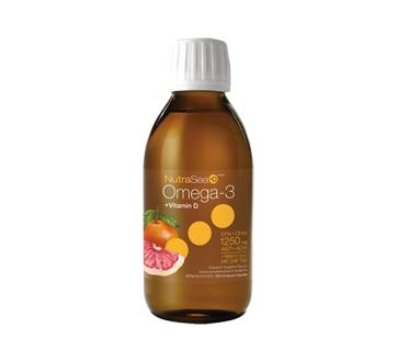 Image du produit NutraSea - Oméga-3 liquide ultra-pur + vitamine D, 200 ml, pamplemousse tangerine