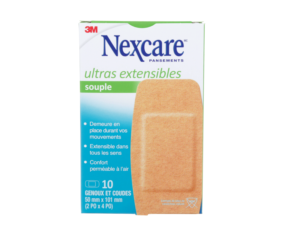 Pansemet ultra extensible pour genoux et coudes, 10 unités Nexcare