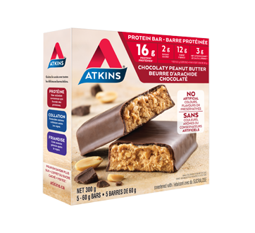 Image du produit Atkins - Barre protéinée beurre d'arachide chocolaté, 5 x 60 g