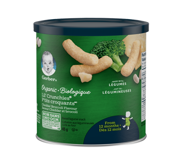 P'tits croquants biologique, 45 g, saveur cheddar et brocoli