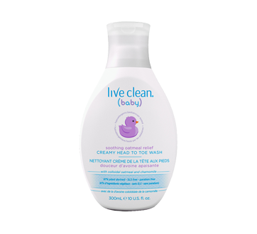 Image du produit Live Clean Baby - Nettoyant crème de la tête aux pieds douceur d'avoine apaisante, 300 ml 